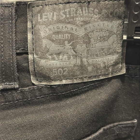 Levi's 502 Men's Black Jeans W38 L 36 - Picture 3 of 9